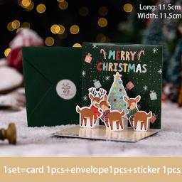 Folding Feliz Natal Cartões, 3D Pop Up Santa Cards, Presente de Natal para o Ano Novo, Bênção Cartão Postal, Obrigado Cartões Decoração - Image 3