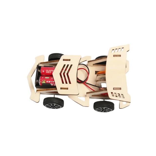 Kit Carro de Corrida Elétrico Madeira DIY Tração 4 Rodas Brinquedo Educacional