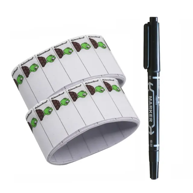 Conjunto de 200 Etiquetas de Nome Laváveis para Roupas com Caneta - Acessórios de Costura em Tecido Branco