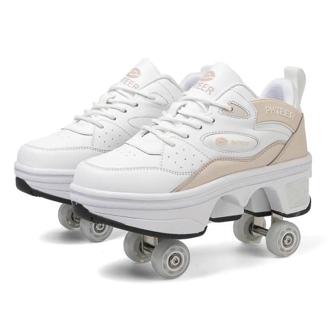 Tênis com Rodas Patins Adulto Crianças 4 Rodas Esportivo