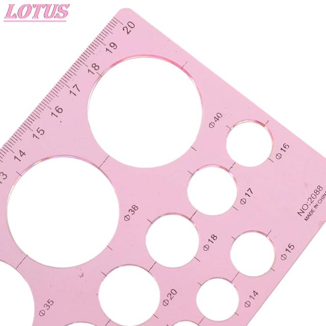 Kit de Régua Criativa com Marca D'Água e Círculo Tamanho para Artesanato e Escritório - Ferramentas Artesanais 1 Peça