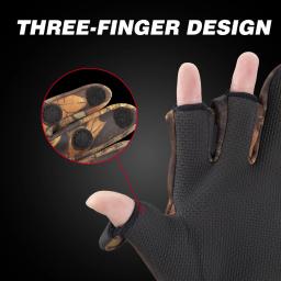 Luvas de pesca fitness de neoprene com dois dedos, couro respirável e quente, acessório de pesca de carpa, luvas de inverno - Image 6