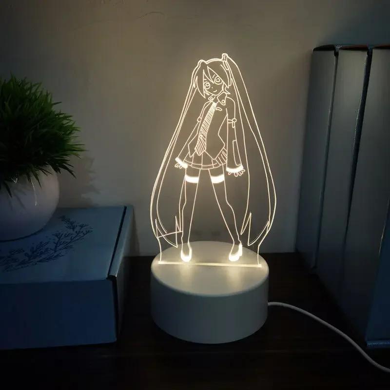 Luminária LED Hatsune Miku Noturna Decorativa Multicolorida