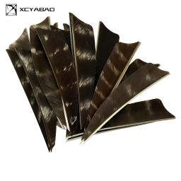Preto Natural Turquia Pena para Tiro com Arco, Penas Flecha, Fletching Floral, Direita, Acessórios de Caça, 3 ", 4", 5 ", 50 Pcs - Image 1