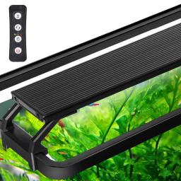 Full Spectrum LED iluminação do aquário, suportes extensíveis, Fish Tank Light, controlador externo, 20-45cm, 110V-240V - Image 1