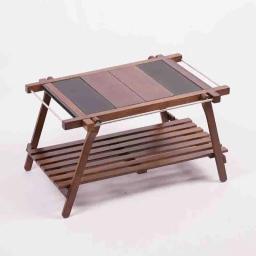 Mesa dobrável de madeira maciça, mesa IGT portátil ao ar livre, mesa de extensão de duas unidades, mesa de acampamento e piquenique - Image 5