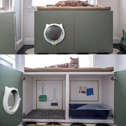Porta redonda com fecho 4 vias para gato, janela plástico para animais estimação, porta segura com tampa, qualidade premium - Image 5