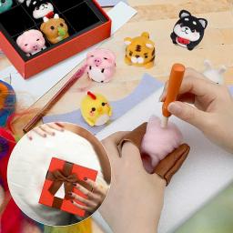 9 Uds. De juegos de fieltro de aguja Manual para hacer animales, Kit de inicio de fieltro de aguja, herramientas de fieltro de lana con instrucciones para suministros de fieltro - Image 6