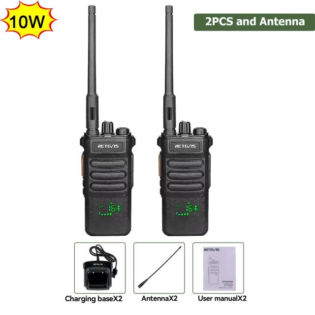 Retevis RT86 Walkie Talkie Rádio Comunicador Longo Alcance Profissional 10W UHF