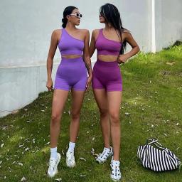 Conjunto de treino de 2 peças para mulheres, shorts de ioga, roupas esportivas, roupas esportivas, roupas de ginástica - Image 1