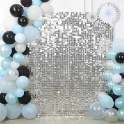 Cortina de chuva de brilho para festa de aniversário e casamento decoração, ouro, preto, prata, 1pcs, 1x2m - Image 3