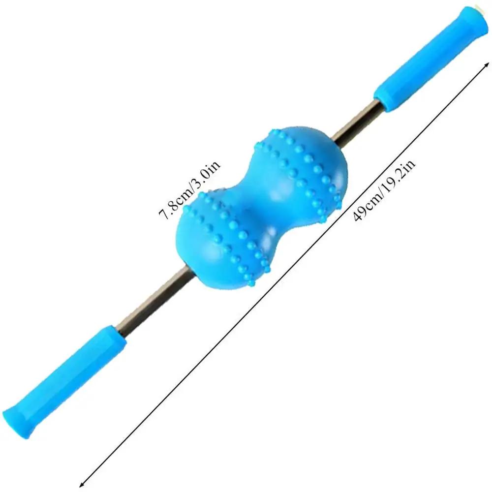 Bola dupla massagem rolo vara, Voltar empurrando massageador rolos, Relaxante massagem muscular bolas, Fácil transportar e armazenamento - Image 1