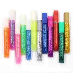 DIY Color Desenho Glitter Pó, adesivo Rglitter, Papel de decoração, artesanato, arte da pintura, cola líquida Pen, 6 pcs, 12 pcs - Image 6
