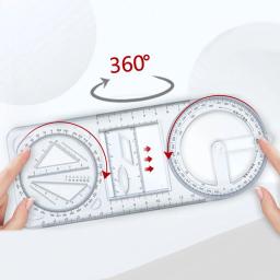Régua Geométrica Multifuncional, Modelo De Desenho, Ferramenta De Medição Para A Arquitetura Do Escritório Do Estudante Escolar - Image 1