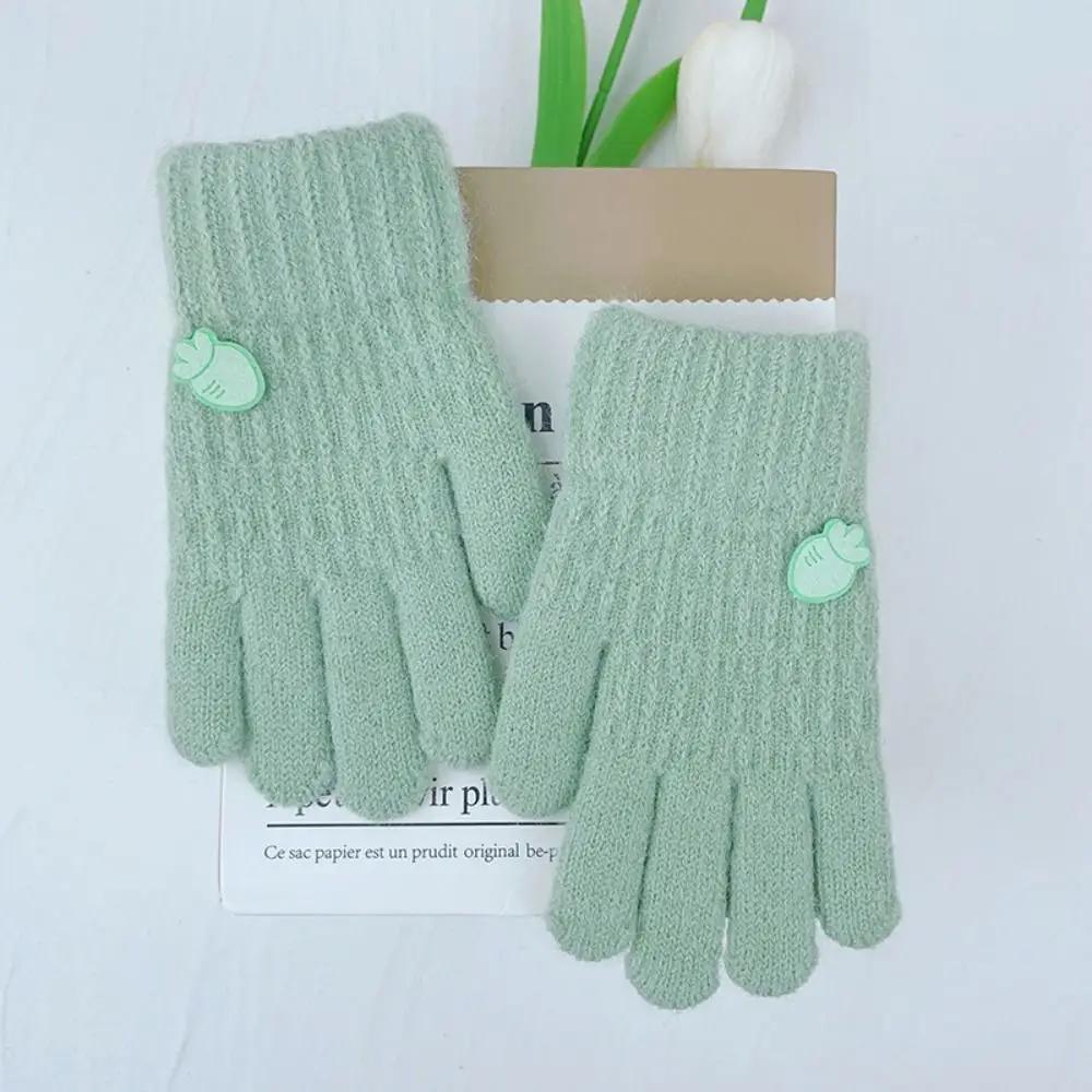 Luvas de malha grossa para crianças, luvas de esqui quentes, aquecedor de mão à prova de vento, meninos e meninas, bebê, outono - Image 1