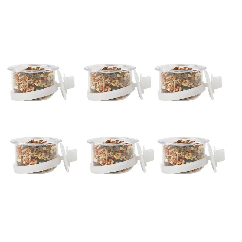 alimentação pássaros transparentes, parafuso alimentadores para pássaros gaiola, alimentadores internos - Image 1