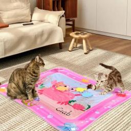 Tapete de jogo sensorial para animal de estimação, Esteira inflável para gato e cachorro, Tema do oceano, Tapete espessado com peixe - Image 2