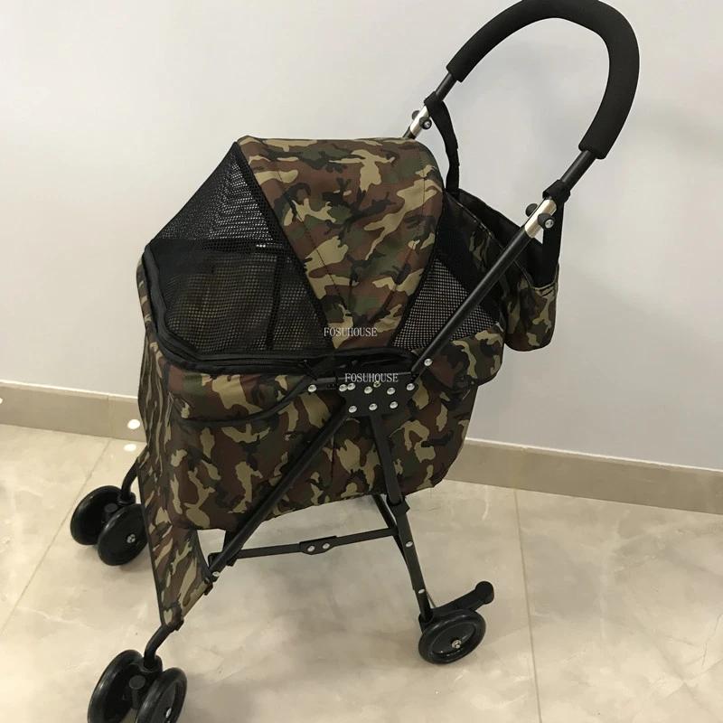 Simples leve dobrável pet carrinhos, cão pequeno do agregado familiar, moda moderna, roda universal, gato e cão suprimentos - Image 1