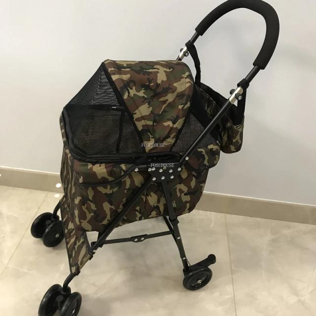Carrinho Dobrável Moderno para Cães e Gatos Pequenos com Rodas Universais e Design Leve