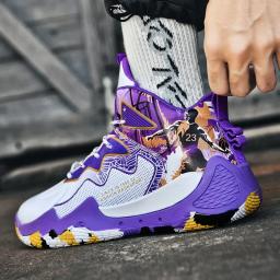 Tênis de basquete masculino amortecimento respirável antiderrapante wearable tênis de corrida ginásio treinamento atlético tênis de basquete para mulher - Image 5