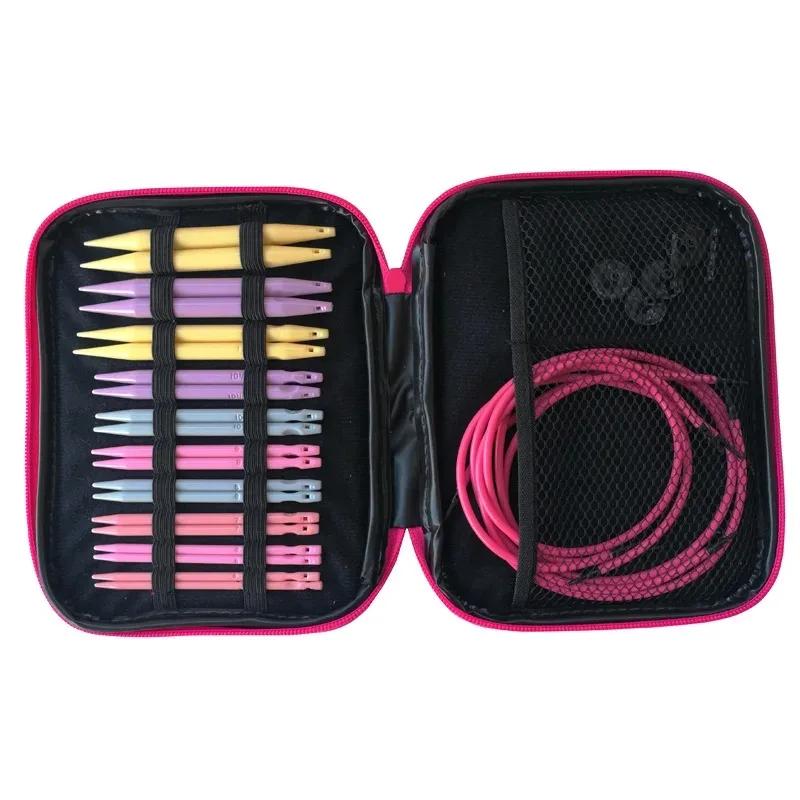 Conjunto de agulhas de tricô removível plástico ABS, Ganchos circulares intercambiáveis Crochet, Camisolas de tecelagem, Ferramentas tecidas, 10 pares - Image 1