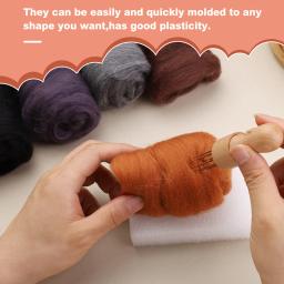 Fenrry Agulha Felting Lã, Roving Bulk, DIY Materiais Artesanais, 8 Cores - Image 2
