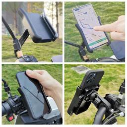 SeameTAL motocicletas retrovisor suporte do telefone para navegação gps suporte do telefone da motocicleta suporte do telefone móvel acessórios de visão traseira - Image 6