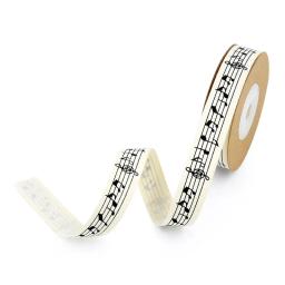 Notas Musicais Negras Materiais Impressos, Fita De Algodão, Costura DIY, Decoração Do Casamento, Acessórios De Cabelo Artesanais, 15mm, 5/8 ", 10m por Lote - Image 1