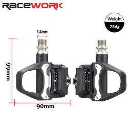 Racework pedal de bicicleta de estrada, pedais de travamento de bicicleta de nylon, presilhas de rolamento, pedal sem clipe para sistema spd sl com placa de travamento - Image 2