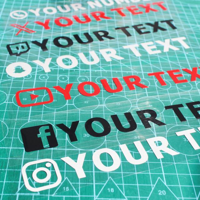 Texto personalizado adesivo de carro meu nome instagram facebook logotipo website x youtube canal snapchat twitch moto janela scooter decalque