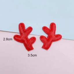 50 pares/lote 2.8*3.5cm dois lados feltro 3d veado antler acolchoado apliques para diy enfeites de natal clipe de cabelo decoração remendos - Image 3