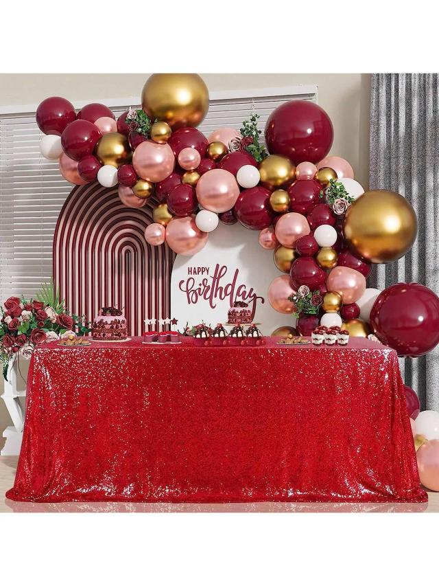 Toalha de Mesa Retangular com Glitter e Lantejoulas para Casamento, Aniversário e Formatura