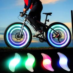 Bicicleta roda luzes LED, luz de advertência de segurança, fácil de instalar, a pilhas, acessórios de bicicleta, Amagi, 3 modos - Image 2