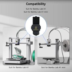 Kit hotend de atualização para bambu lab a1/a1 mini com bico de aço endurecido de 0.4mm capa de silicone hotend para buambulab a1 mini hotend - Image 5
