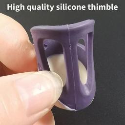 Dedales de costura de silicone pontas de dedo antiderrapante capa de dedo oco protetor manga diy mão ponto cruz ferramentas de costura - Image 3