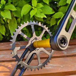 Zeroing bicicleta de estrada pedaleira 165/170/175mm oco manivela integrada fogo chainring al dobrável bicicleta 40/42/44/46/48/50t roda dentada - Image 5