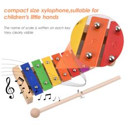 Xilofone Glockenspiel com Marretas De Madeira, 8 Chaves, Placa De Alumínio Piano, Instrumento De Percussão Colorido, Presente, Tamanho Compacto - Image 5