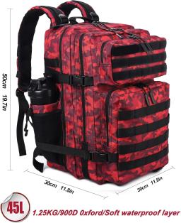 Mochila impermeável ao ar livre, saco de assalto, escalada mochila, esporte, camping, caminhadas, trekking, 45L, 3P - Image 4
