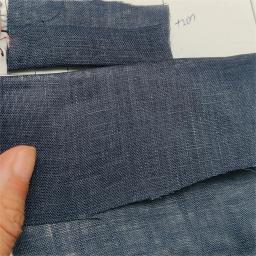 Tecido de linho puro orgânico natural por metro, camisa fina da marinha, vestuário para mulheres, 17x21s, 125g - Image 2