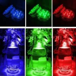 Luz subaquática LED Night Light RGB submersível, Luz de piscina para exterior, vaso, tanque de peixes, lagoa, discoteca, festa de casamento, 10LEDs - Image 5