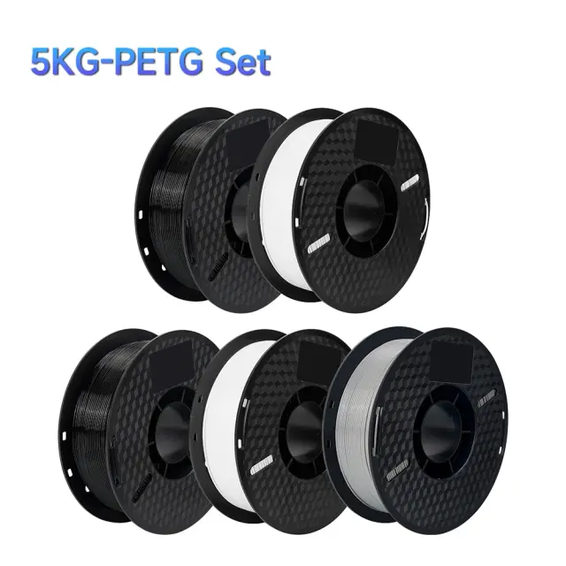 Filamento PETG Preto e Branco para Impressora 3D KP3s Pro S1 - 1,75mm, 5kg de Qualidade Superior