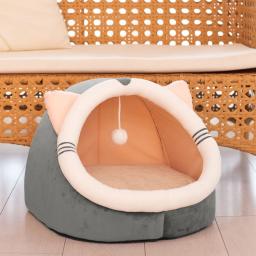 Cama gato quente caverna para gatos internos camas auto-aquecimento casa tenda inverno para cães pequenos não - Image 1