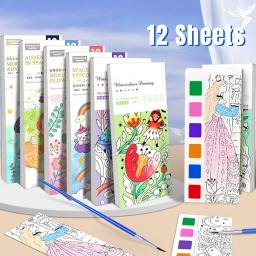 Portable Watercolor Painting Book for Kids, Paint with Water Brush, Guache Graffiti Picture, Coloring Drawing Toys, Kindergarten Gifts - Image 1
