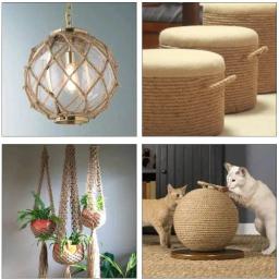 Corda de juta natural para Cat Scratcher 100% fibra, corda de sisal, decoração de artesanato engrossado, 4 camadas, 20m a 12mm, Cosshano - Image 4