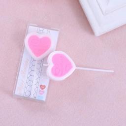 Vela de aniversário doce amor de quatro cores, coração de pêssego único, festa de aniversário, dia dos namorados, decoração de bolo de jantar à luz de velas - Image 4