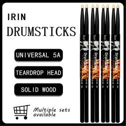 IRIN-madeira maciça par baquetas, Jazz Drum, percussão, instrumento musical, bordo resistente, preto tambor, acessório universal, 5A - Image 1