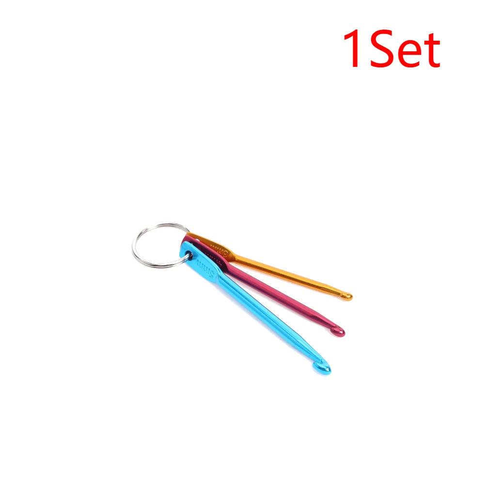 Multicolor Mini Crochet Agulhas, Alumínio Keychain, Crochet Ganchos, DIY Artesanato Ferramentas, Tricô, Tecelagem, Cabelo, 5Set, 3Pcs - Image 1