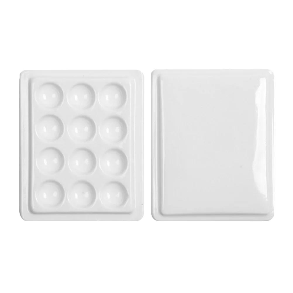 Paleta de pintura paletas de mistura de cores de plástico aquarela com bandejas de cobertura para acrílico vazio - Image 1