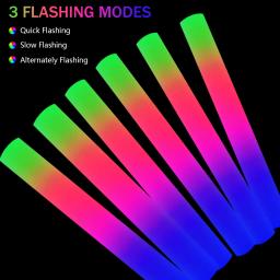LED Foam Glow Sticks para festa, Light Up Foam Stick, suprimentos de aniversário e casamento, acessórios para festivais, 12 PCs, 20 PCs, 30PCs - Image 2
