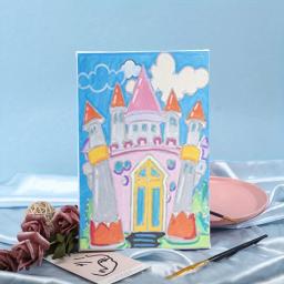Conjunto de pintura em tela com ferramentas de pintura, kit de pintura diy com tela pré-desenhada + mini suportes de madeira, escola infantil, presentes para o dia das crianças - Image 5